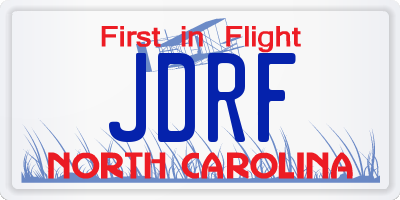 NC license plate JDRF