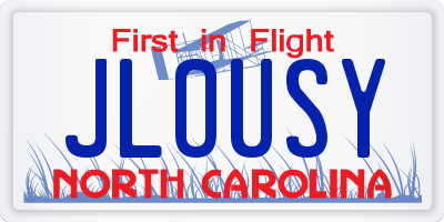 NC license plate JLOUSY