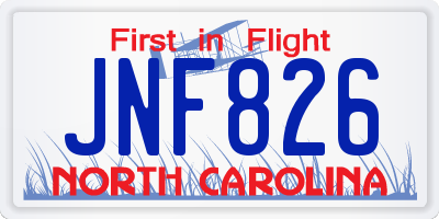 NC license plate JNF826