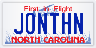 NC license plate JONTHN