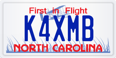 NC license plate K4XMB