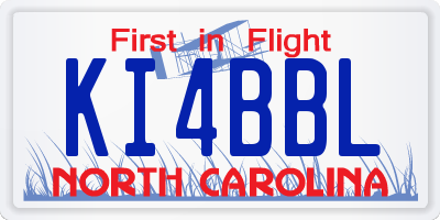 NC license plate KI4BBL