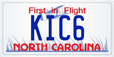 NC license plate KIC6