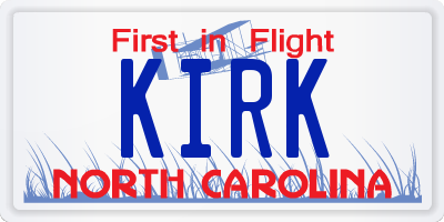 NC license plate KIRK