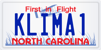 NC license plate KLIMA1