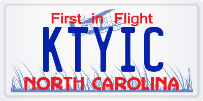 NC license plate KTYIC