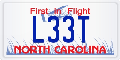 NC license plate L33T