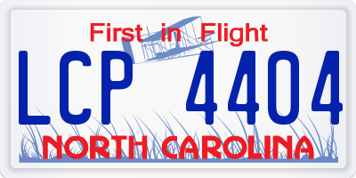 NC license plate LCP4404