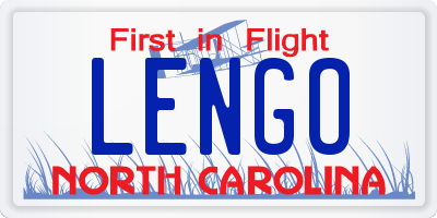 NC license plate LENGO