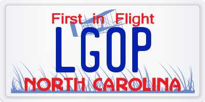 NC license plate LGOP