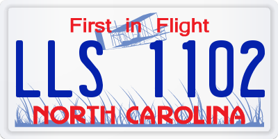 NC license plate LLS1102