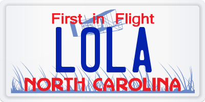 NC license plate LOLA