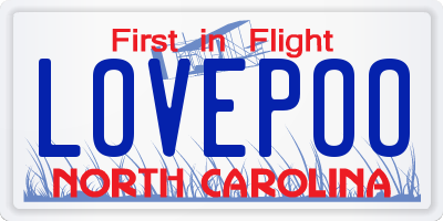 NC license plate LOVEPOO