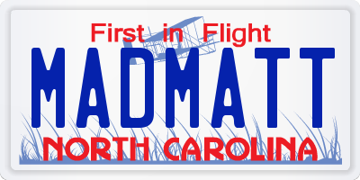 NC license plate MADMATT