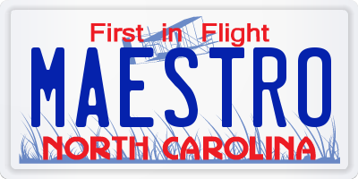 NC license plate MAESTRO