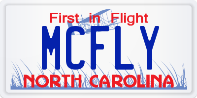 NC license plate MCFLY