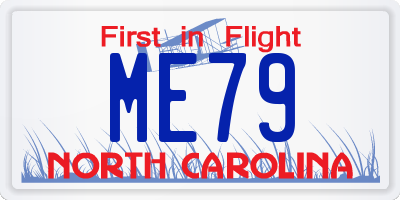 NC license plate ME79