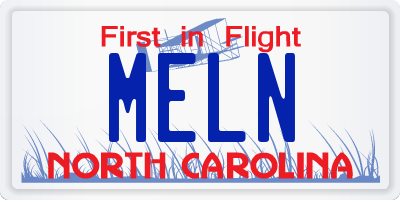 NC license plate MELN