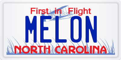 NC license plate MELON