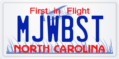 NC license plate MJWBST