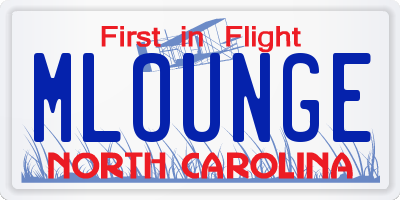 NC license plate MLOUNGE