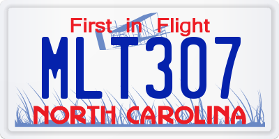 NC license plate MLT307