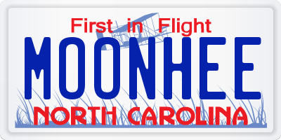 NC license plate MOONHEE