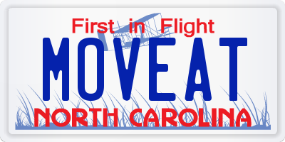 NC license plate MOVEAT