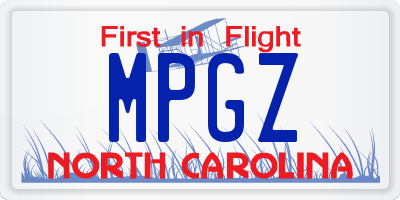 NC license plate MPGZ