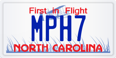 NC license plate MPH7