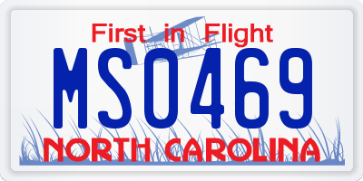 NC license plate MS0469