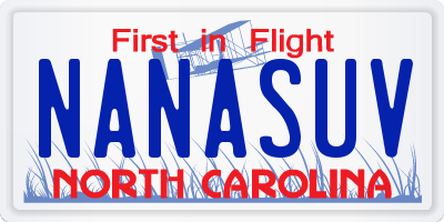 NC license plate NANASUV