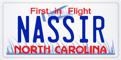 NC license plate NASSIR