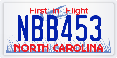 NC license plate NBB453