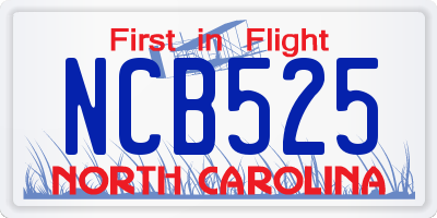 NC license plate NCB525