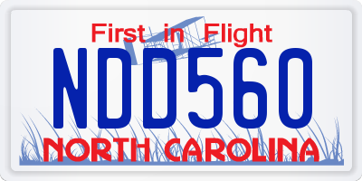 NC license plate NDD560