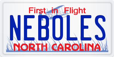 NC license plate NEBOLES