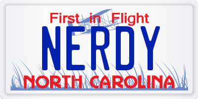 NC license plate NERDY