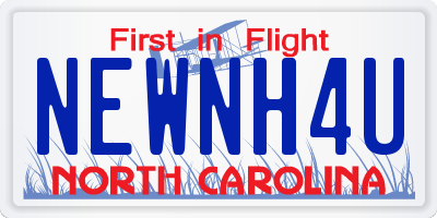 NC license plate NEWNH4U