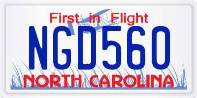 NC license plate NGD560