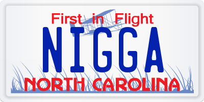 NC license plate NIGGA