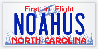 NC license plate NOAHUS