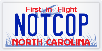 NC license plate NOTCOP