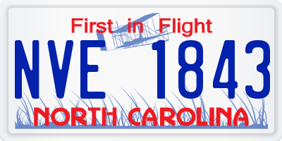 NC license plate NVE1843