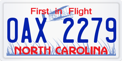 NC license plate OAX2279