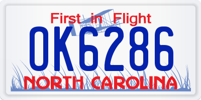 NC license plate OK6286