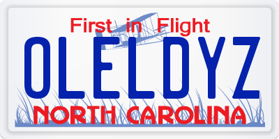 NC license plate OLELDYZ