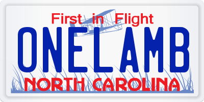 NC license plate ONELAMB