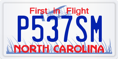 NC license plate P537SM