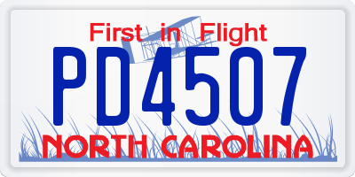 NC license plate PD4507